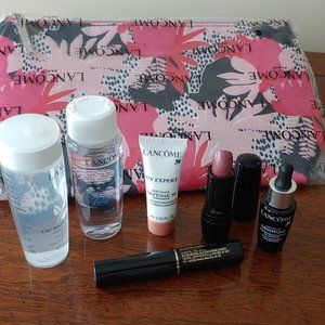LANCOME TRAVEL SZ BIFACIAL GENEFIQUE AQUAGEL HYPNOSE DRAMA LIPSTICK MICELLAIRE